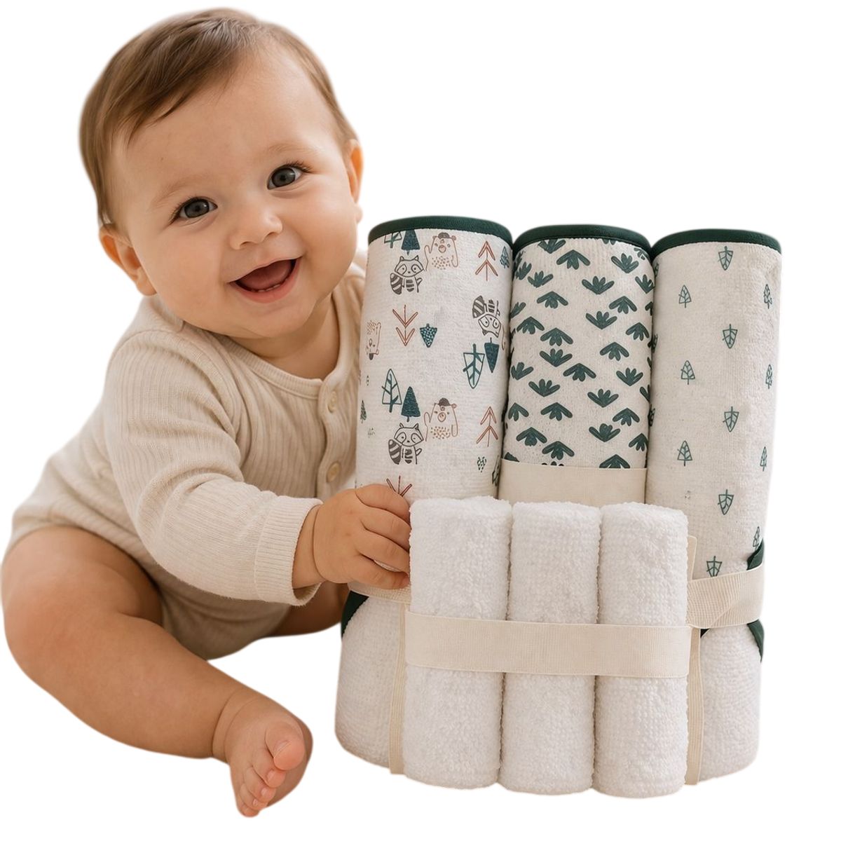 GENERICO - Toallas Baño Bebé 0-24 Meses Con Capucha Pack Microfibra Algodón NIÑO