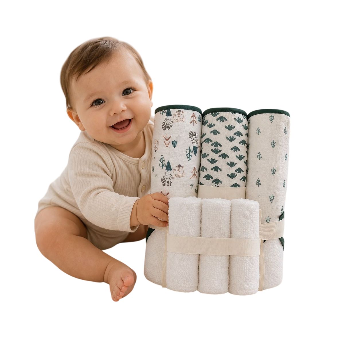 GENERICO - Toallas Baño Bebé 0-24 Meses Con Capucha Pack Microfibra Algodón NIÑO