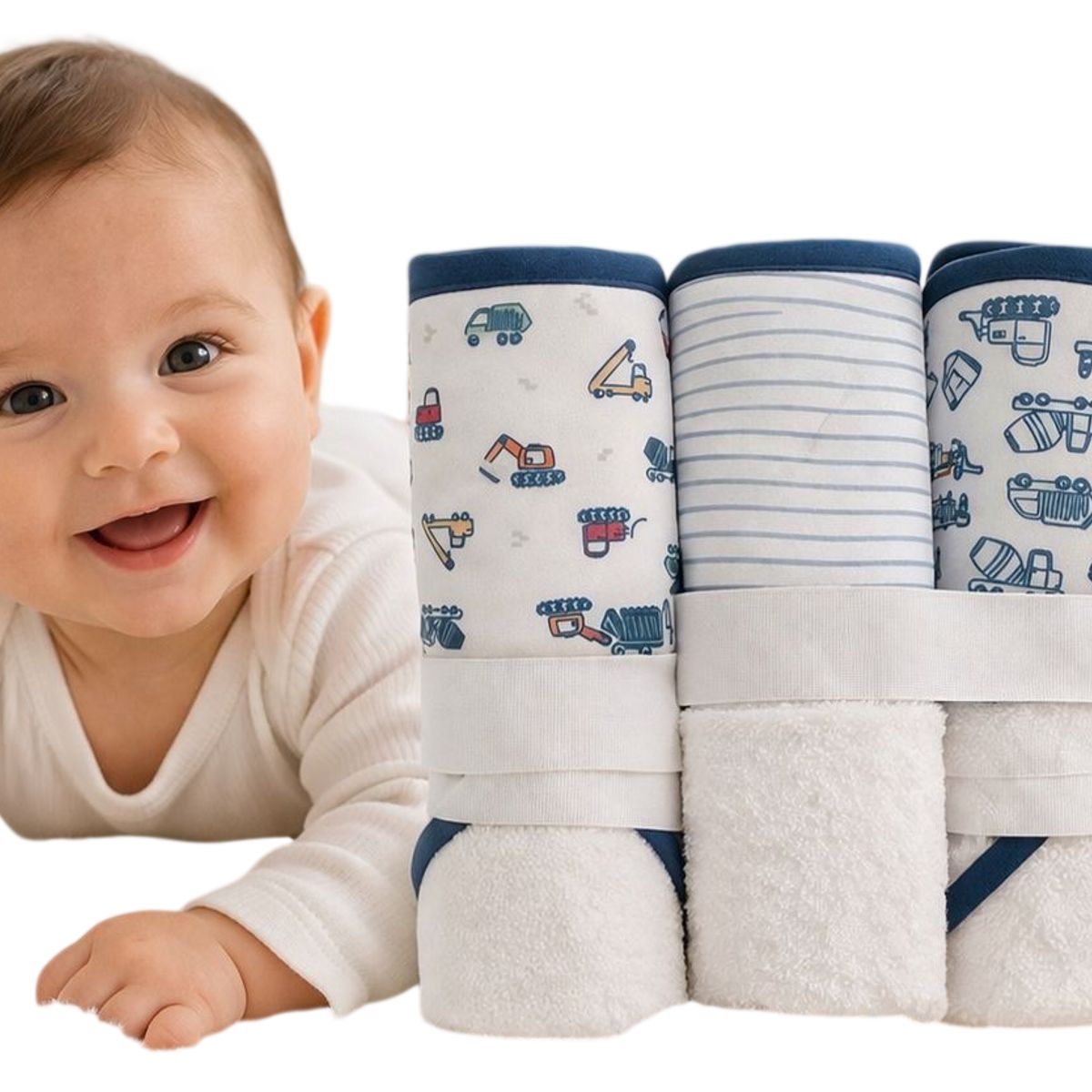 GENERICO - Toallas Baño Bebé 0-24 Meses Con Capucha Pack Microfibra Algodón NIÑO