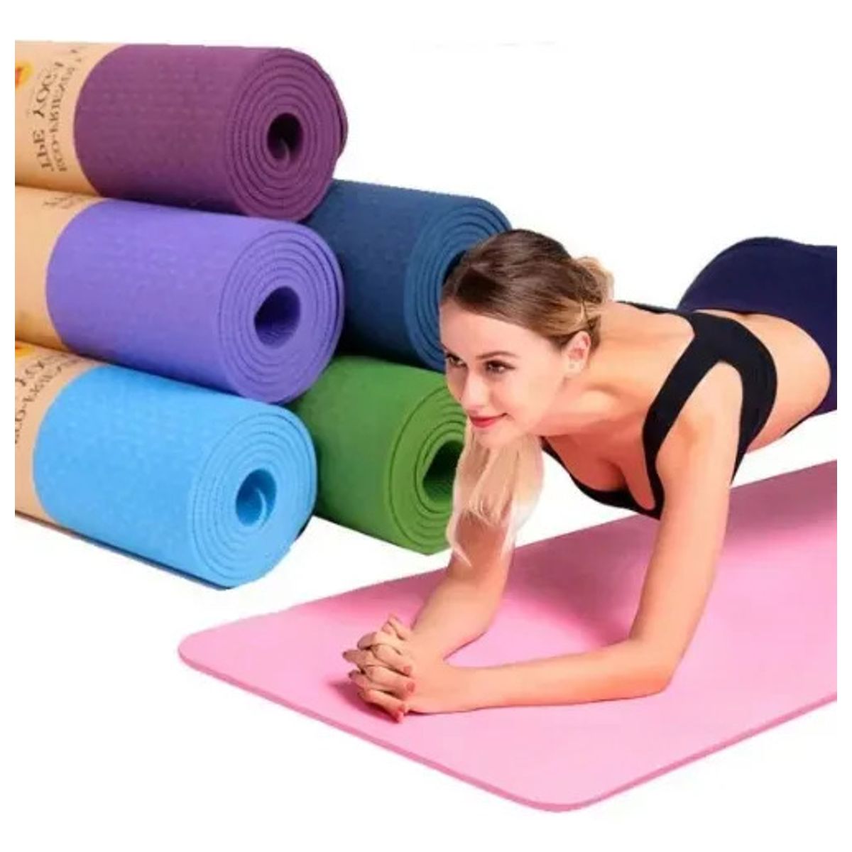 GENERICO - Colchoneta Mat Yoga Antideslizante Ejercicio Pilates Deporte Hogar Gimnasio Multicolor