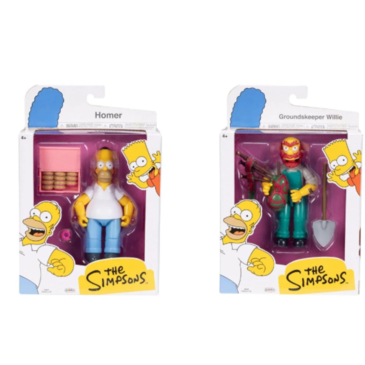 JAKKS PACIFIC - Figuras Los Simpsons Set De Homero Y Jardinero Willie 12 Cm