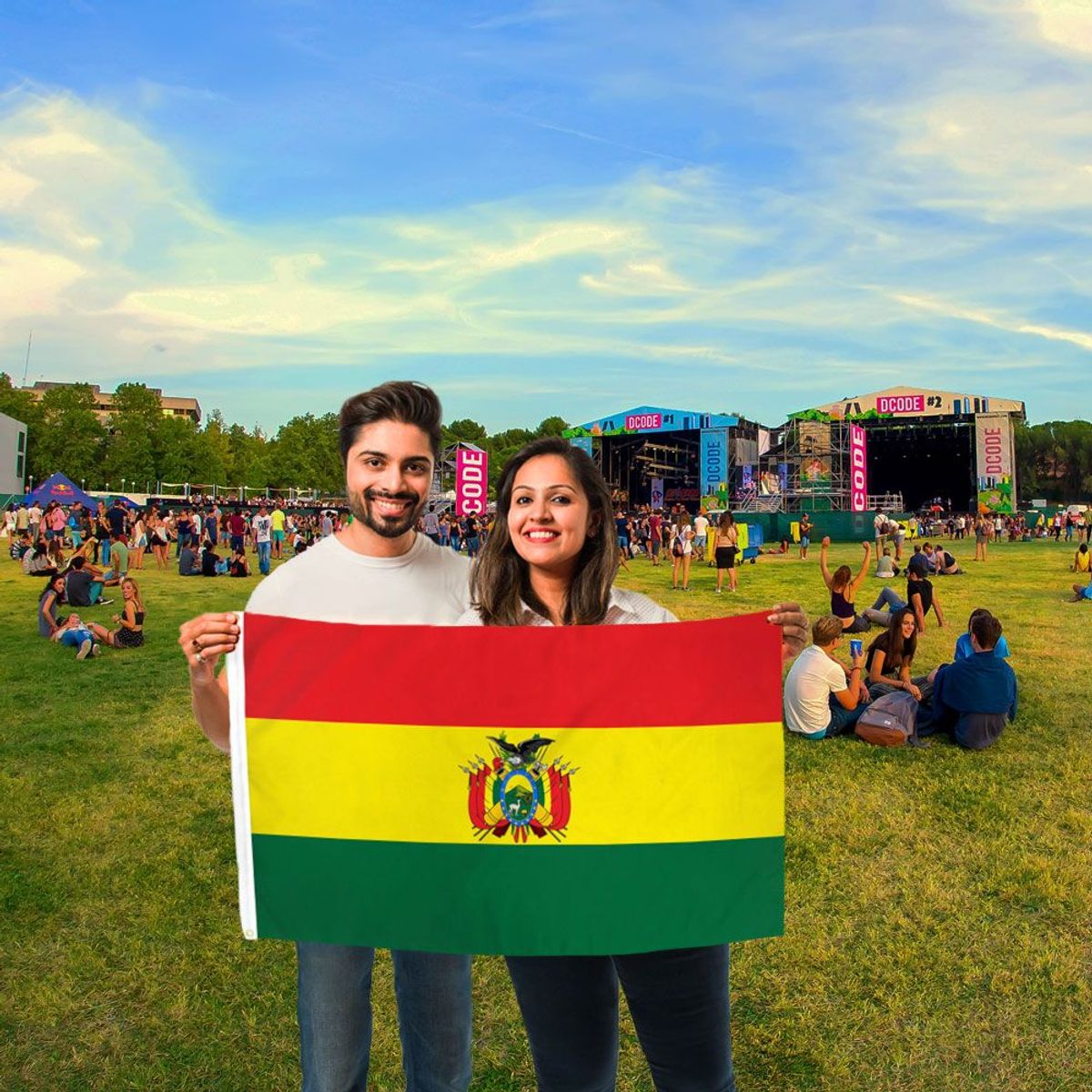GENERICO - Bandera de Bolívia de 150cm x 90cm de Poliéster