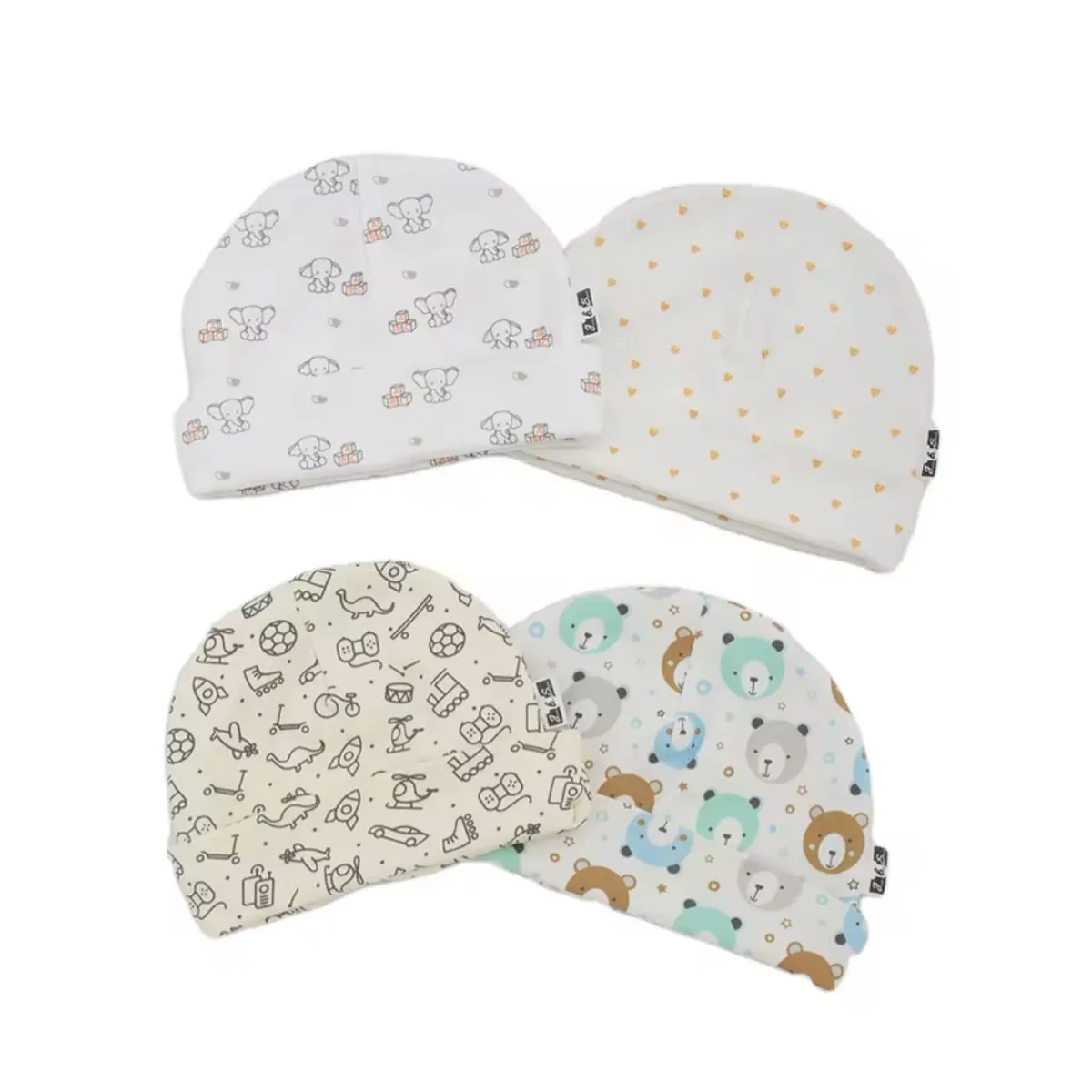 GENERICO - Pack 5 Gorros De Algodón Para Bebés