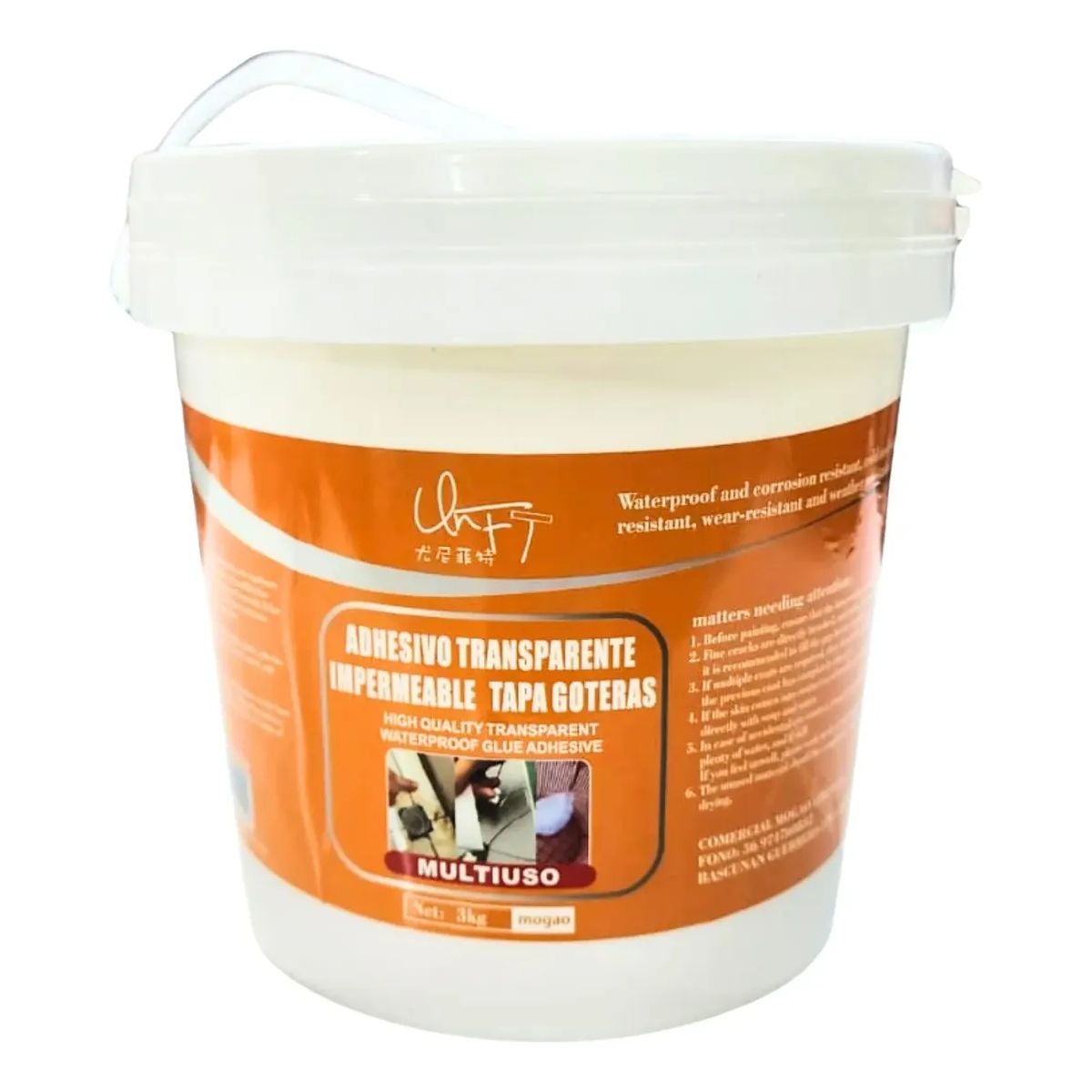 GENERICO - Sellador Adhesivo Impermeable Transparente Tapa Gotera 3L