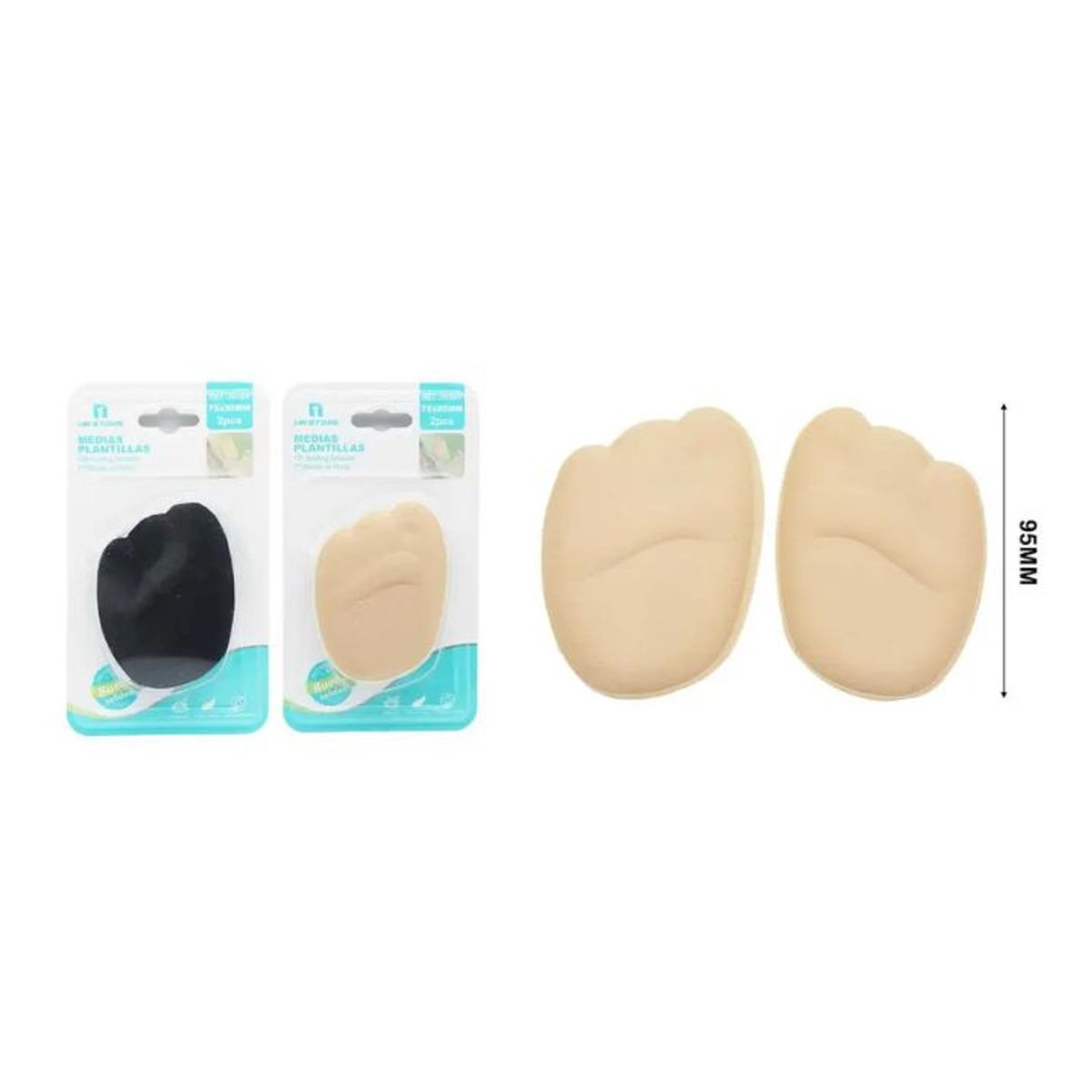 GENERICO - Medias Plantillas de Descanso para Metatarso - 2pcs 75x95mm Color Aleatorio