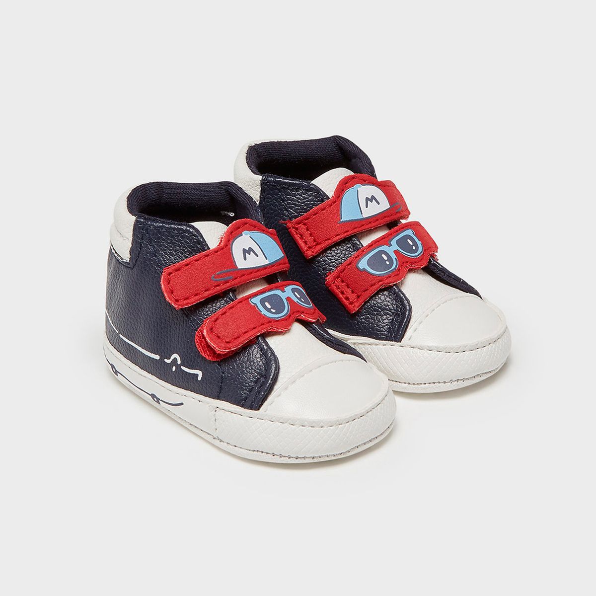 BBPRO - DEPORTIVAS NIÑO BLANCAS CON AZUL 5-7 Meses