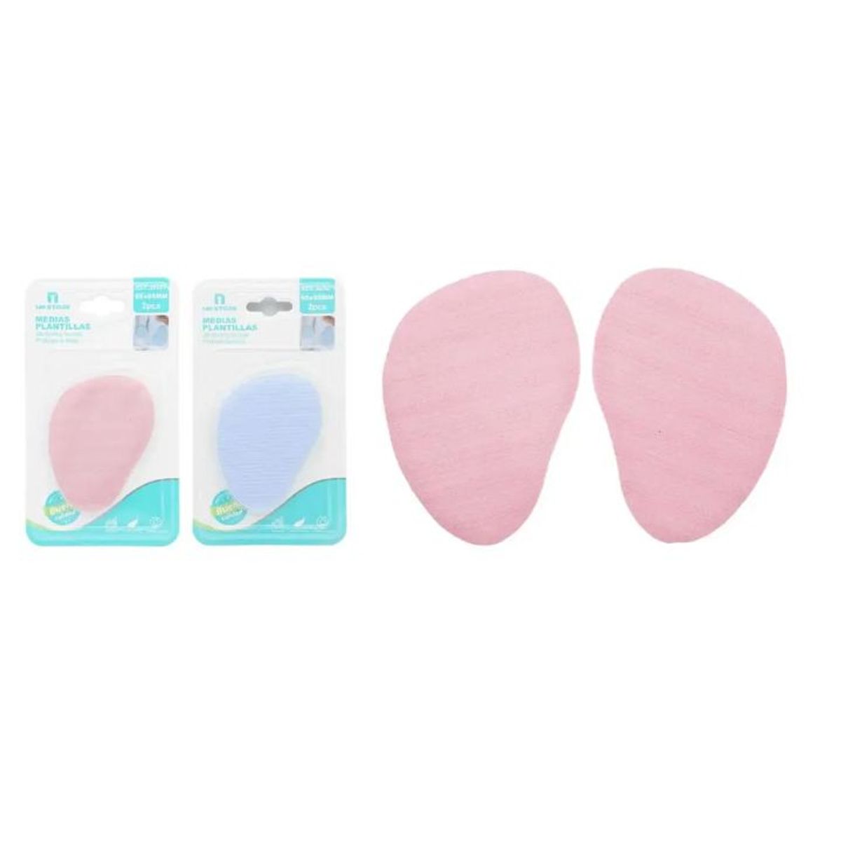 GENERICO - Medias Plantillas de Antepié y Metatarso 2PCS Confort  95x65mm Color Aleatorio