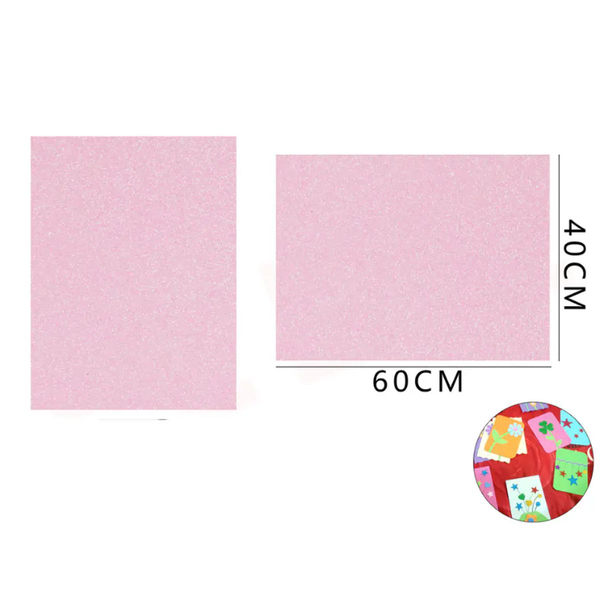 GENERICO - Goma Eva Glitter Rosa Brillo 60x40 Cm Pack 10