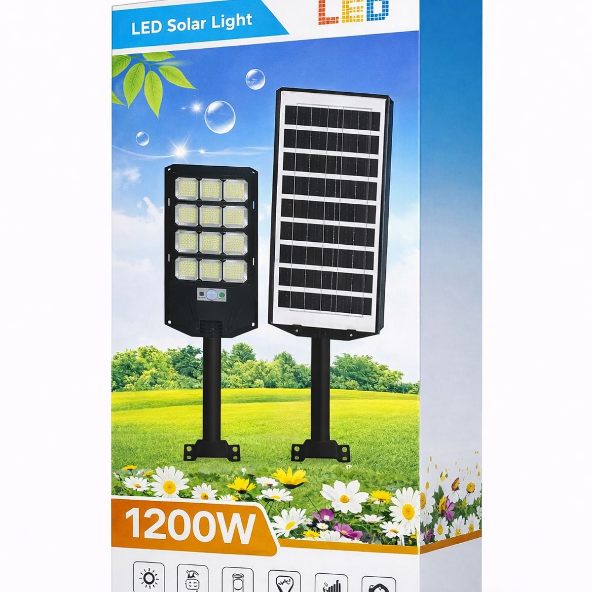 GENERICO - Foco Solar Led 1200w De Alta Eficiencia + Kit De Instalación