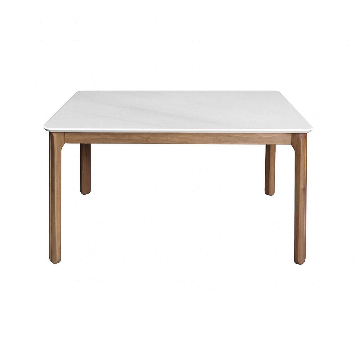 BROOKMAN - Mesa Comedor Hebei Rectangular 130x80x75 cm Piedra 12 mm y Madera Walnut