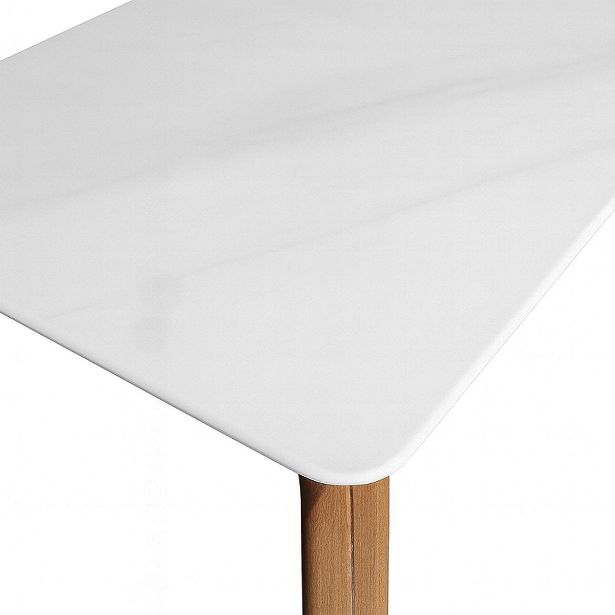 BROOKMAN - Mesa Comedor Hebei Rectangular 130x80x75 cm Piedra 12 mm y Madera Walnut