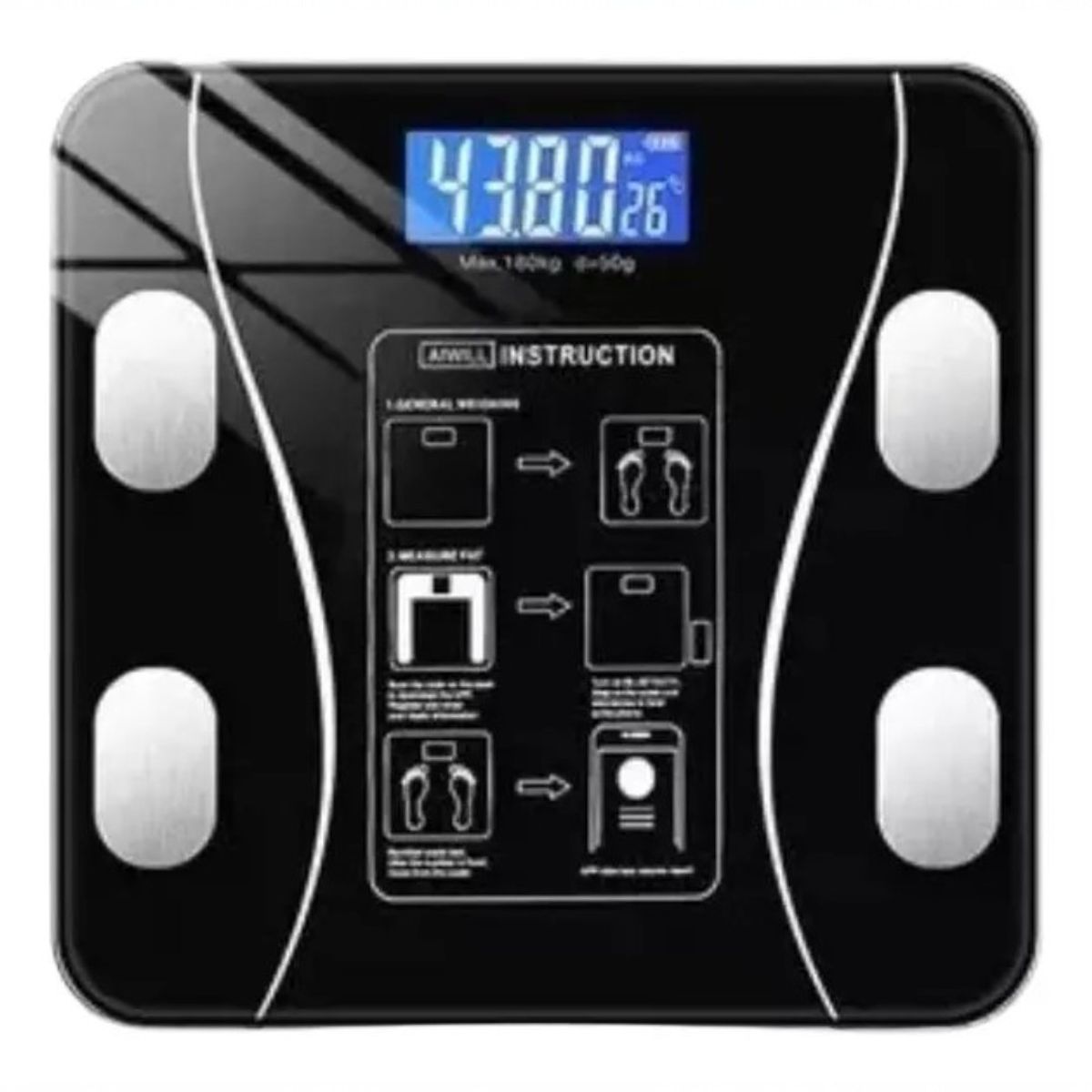 GENERICO - Balanza Pesa Baño 180kg Inteligente Bluetooth