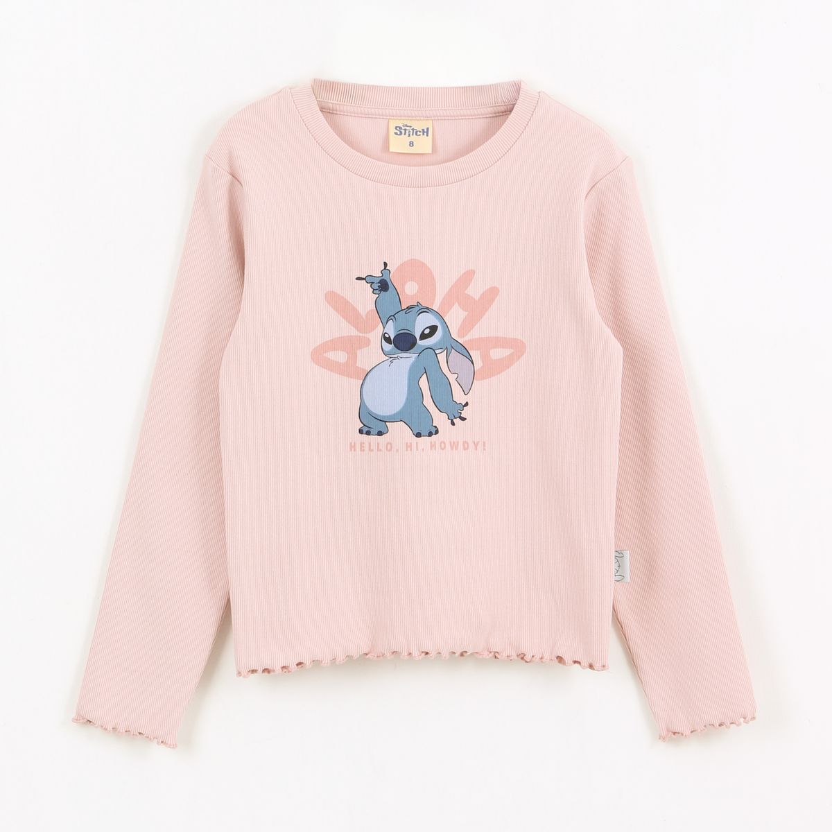 DISNEY - Polera Manga Larga Niña Lilo & Stitch Rosado Disney