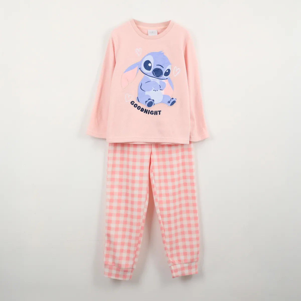DISNEY - Pijama Manga Larga Juvenil Goodnight Lilo Stitch Rosa Disney