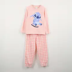 DISNEY - Pijama Manga Larga Juvenil Goodnight Lilo Stitch Rosa