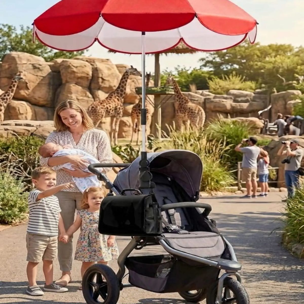 GENERICO - Parasol Universal para Coche de Bebé Brazo Flexible y Ajuste 360°