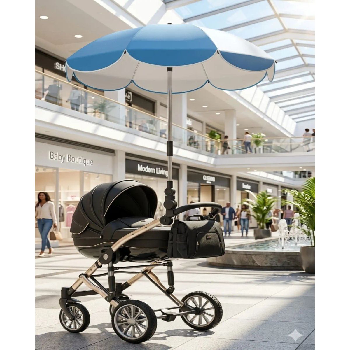 GENERICO - Parasol Universal para Coche de Bebé Brazo Flexible y Ajuste 360°