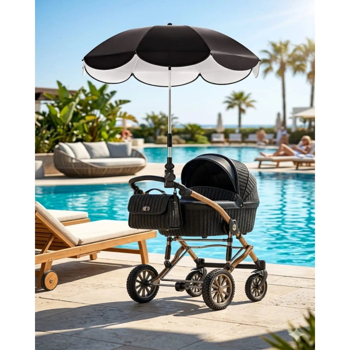 GENERICO - Parasol Universal para Coche de Bebé Brazo Flexible y Ajuste 360°