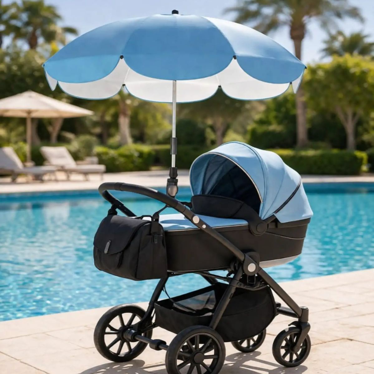 GENERICO - Parasol Universal para Coche de Bebé Brazo Flexible y Ajuste 360°