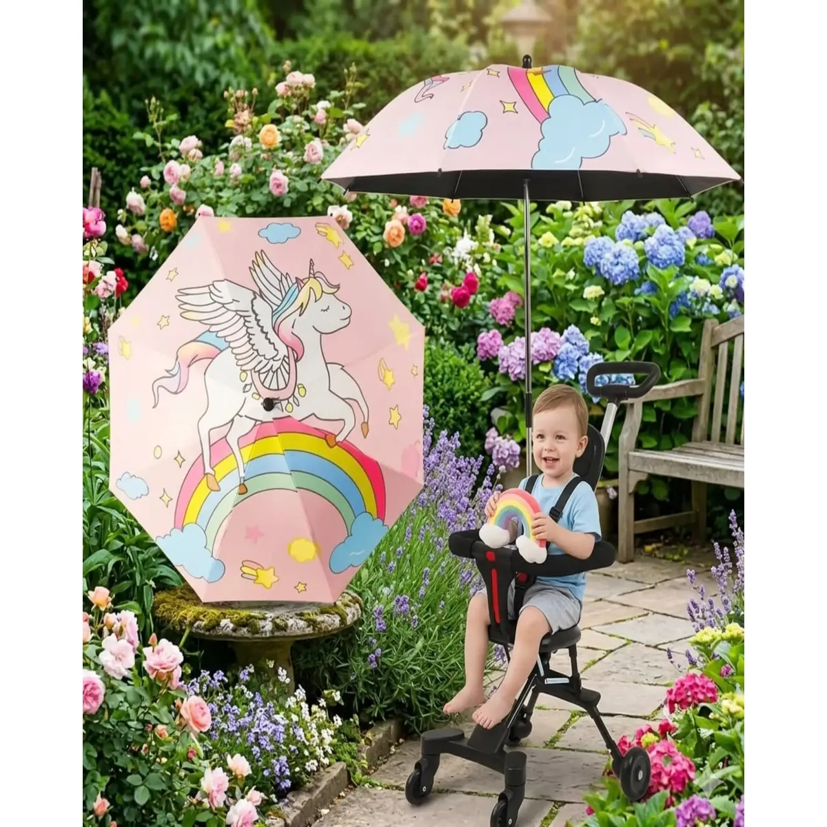 GENERICO - Parasol Universal para Cochecito Bebé Flexible con Filtro UV Premium