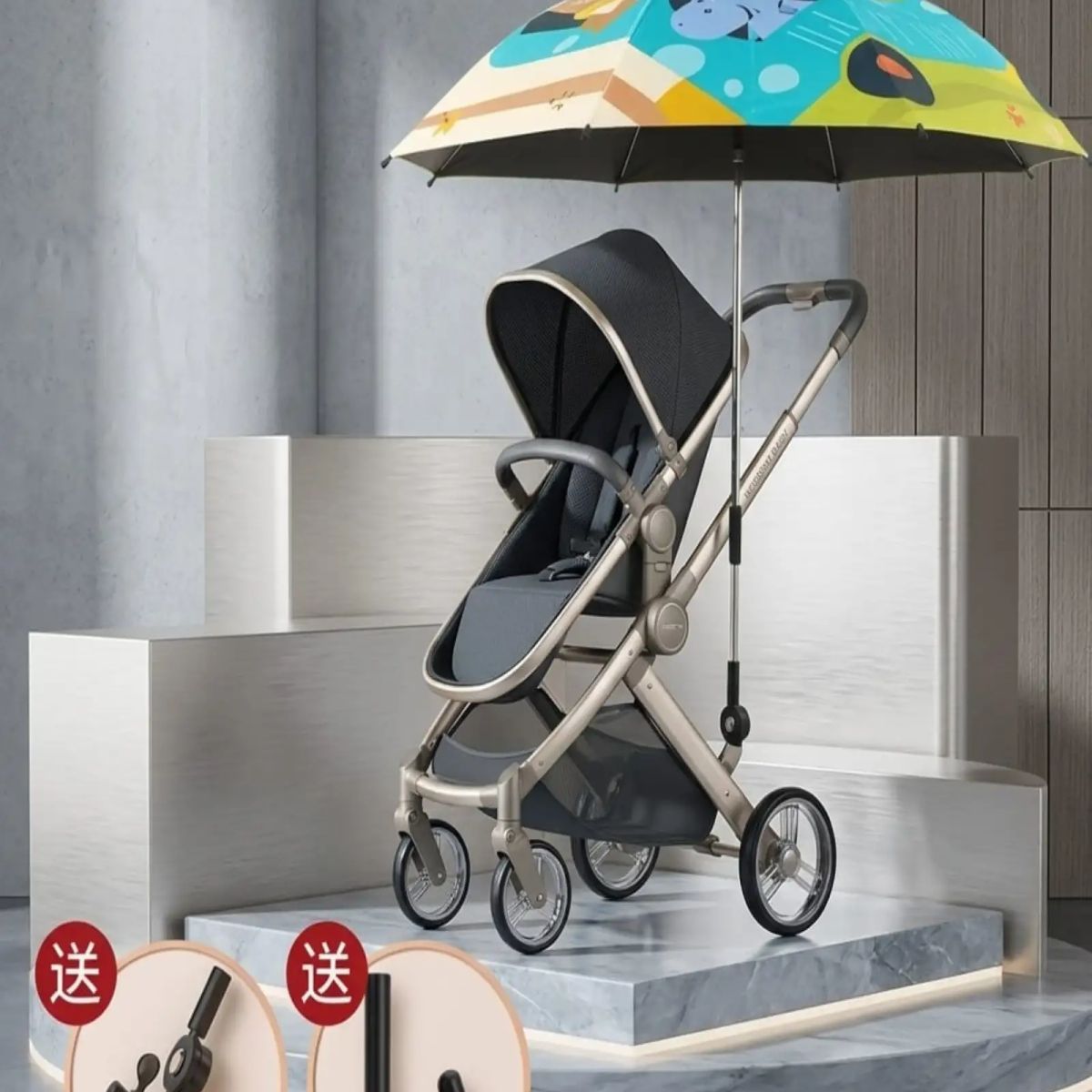 GENERICO - Parasol Universal para Cochecito Bebé Flexible con Filtro UV Premium