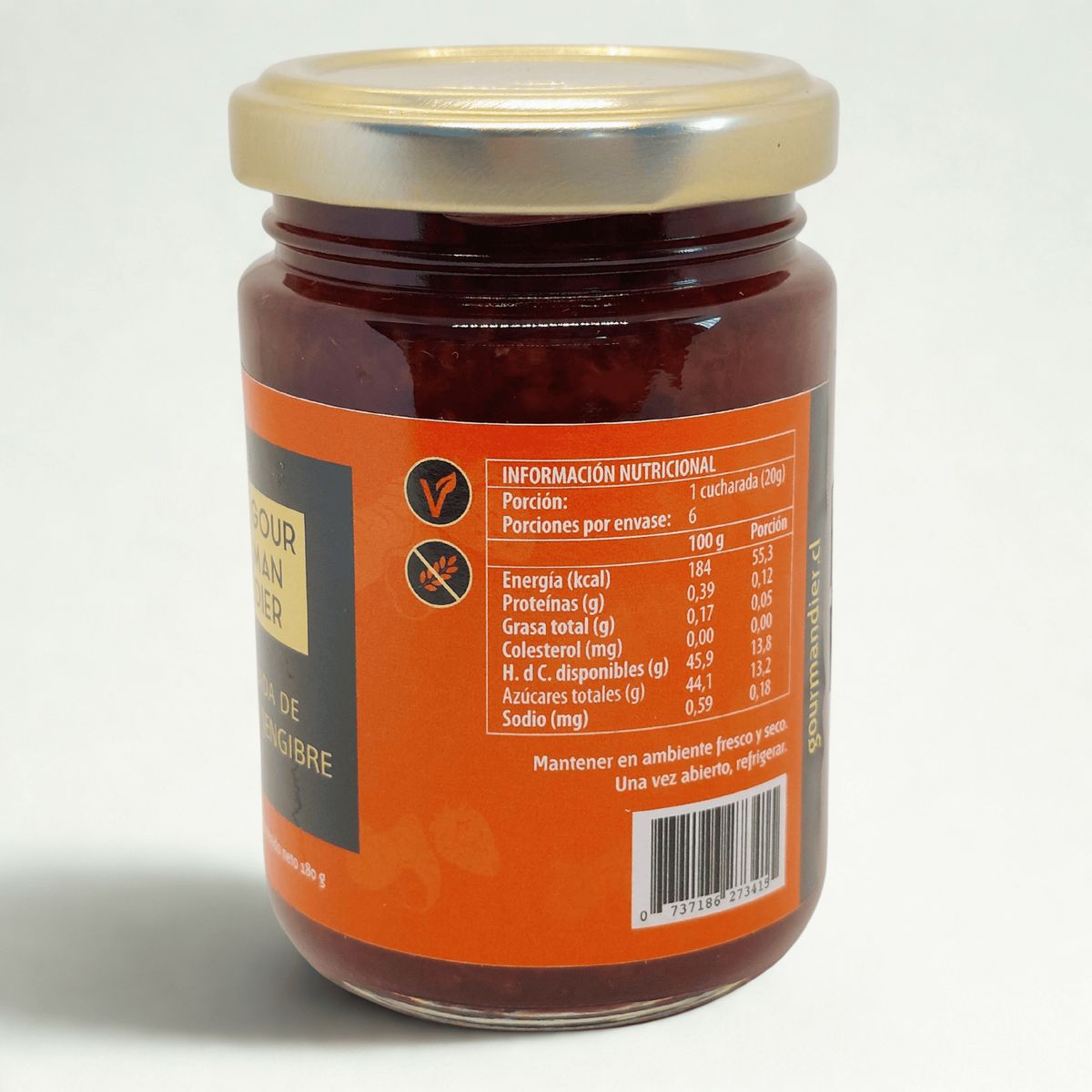 GOURMANDIER - Gourmandier - Mermelada frutilla & jengibre - 156 mL