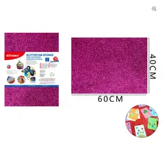 GENERICO - Goma Eva Glitter Fucsia Brillo 60x40 Cm Pack 10