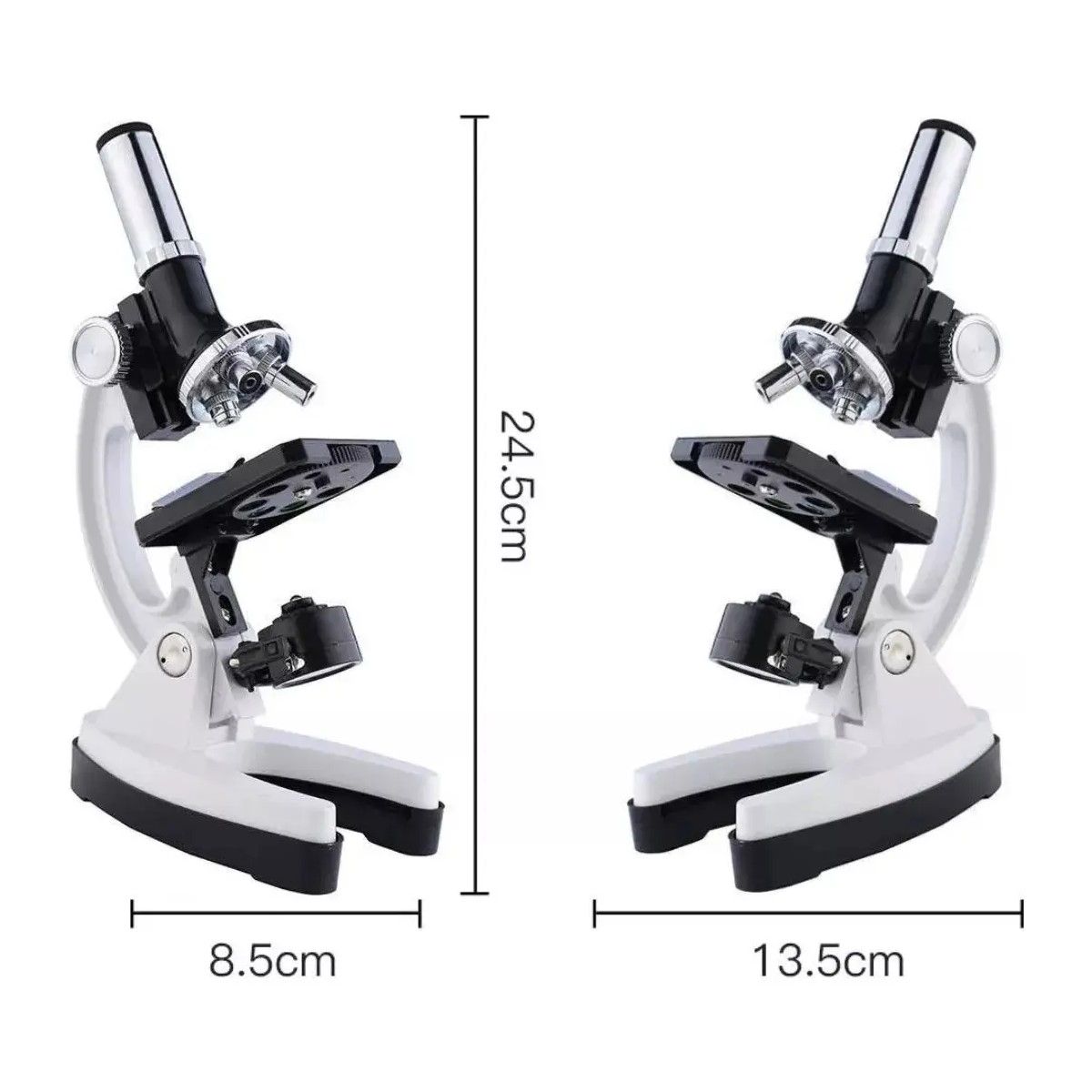 GENERICO - Microscopio + Kit De Accesorios 1200x Maletin Plastico Blanco BELUG