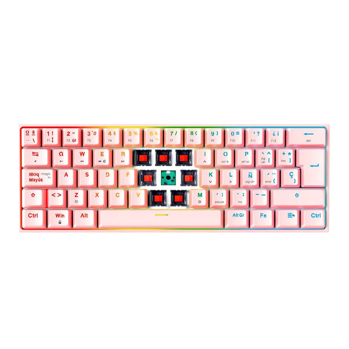 FANTECH - Teclado Mecánico al 60% Fantech MAXFIT61 MK857 Sakura Edition