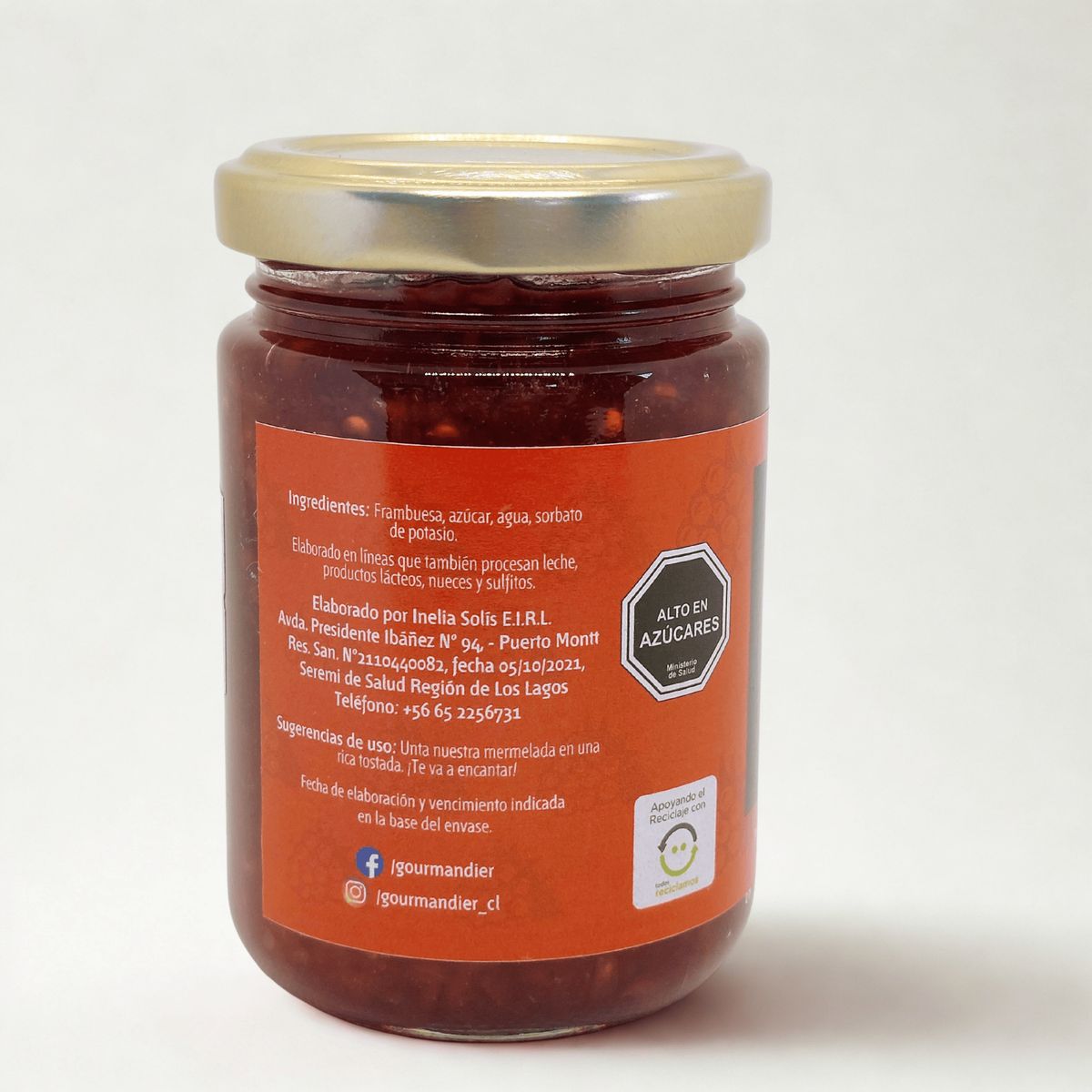 GOURMANDIER - Gourmandier - Mermelada frambuesa - 156 mL