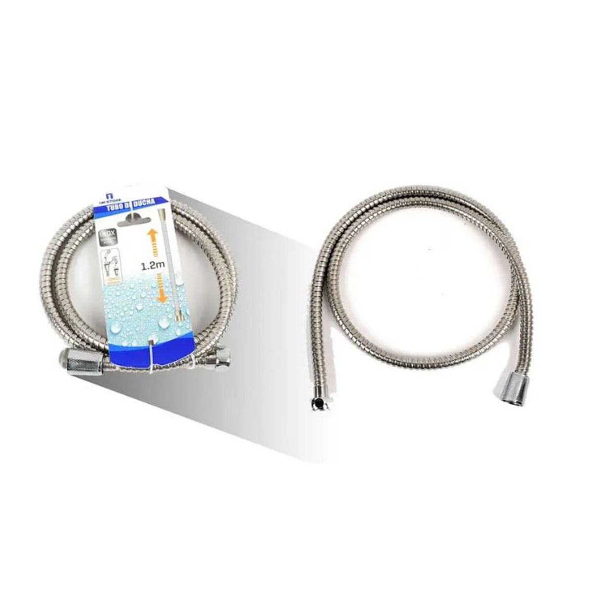 GENERICO - Manguera de Ducha Flexible 1,2 Metros - Acero Inoxidable Reforzado - Conectores Universales
