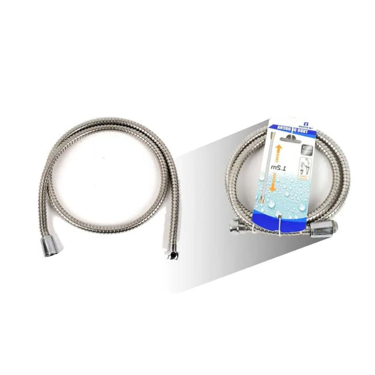 GENERICO - Manguera de Ducha Flexible 1,2 Metros - Acero Inoxidable Reforzado - Conectores Universales