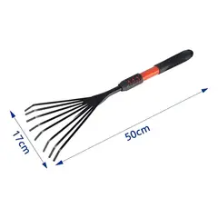 GENERICO - Rastrillo De Mano Jardín 9 Dientes Metálico 50cm