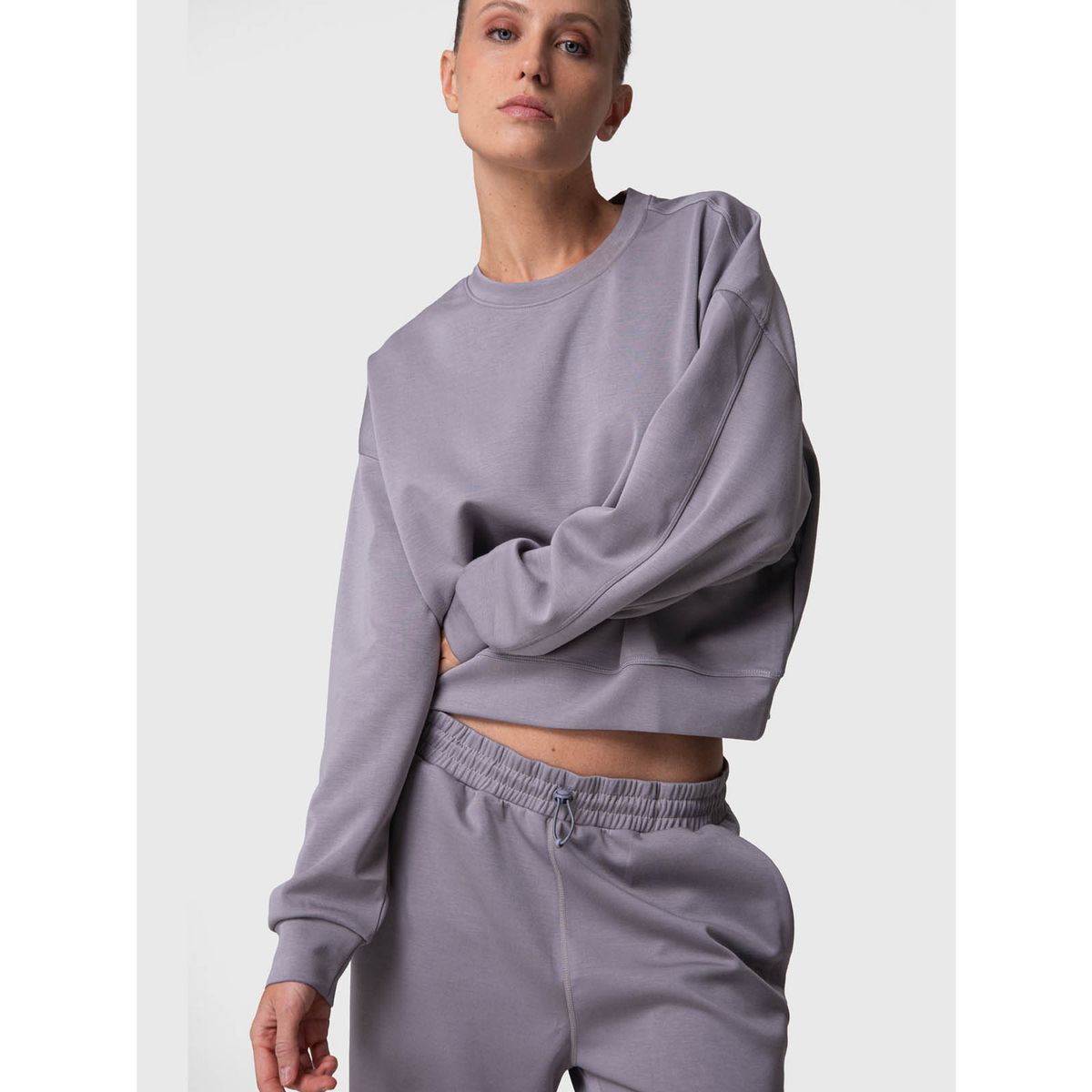 BSOUL - Poleron Mujer Crew Genova Rec Gris BSOUL