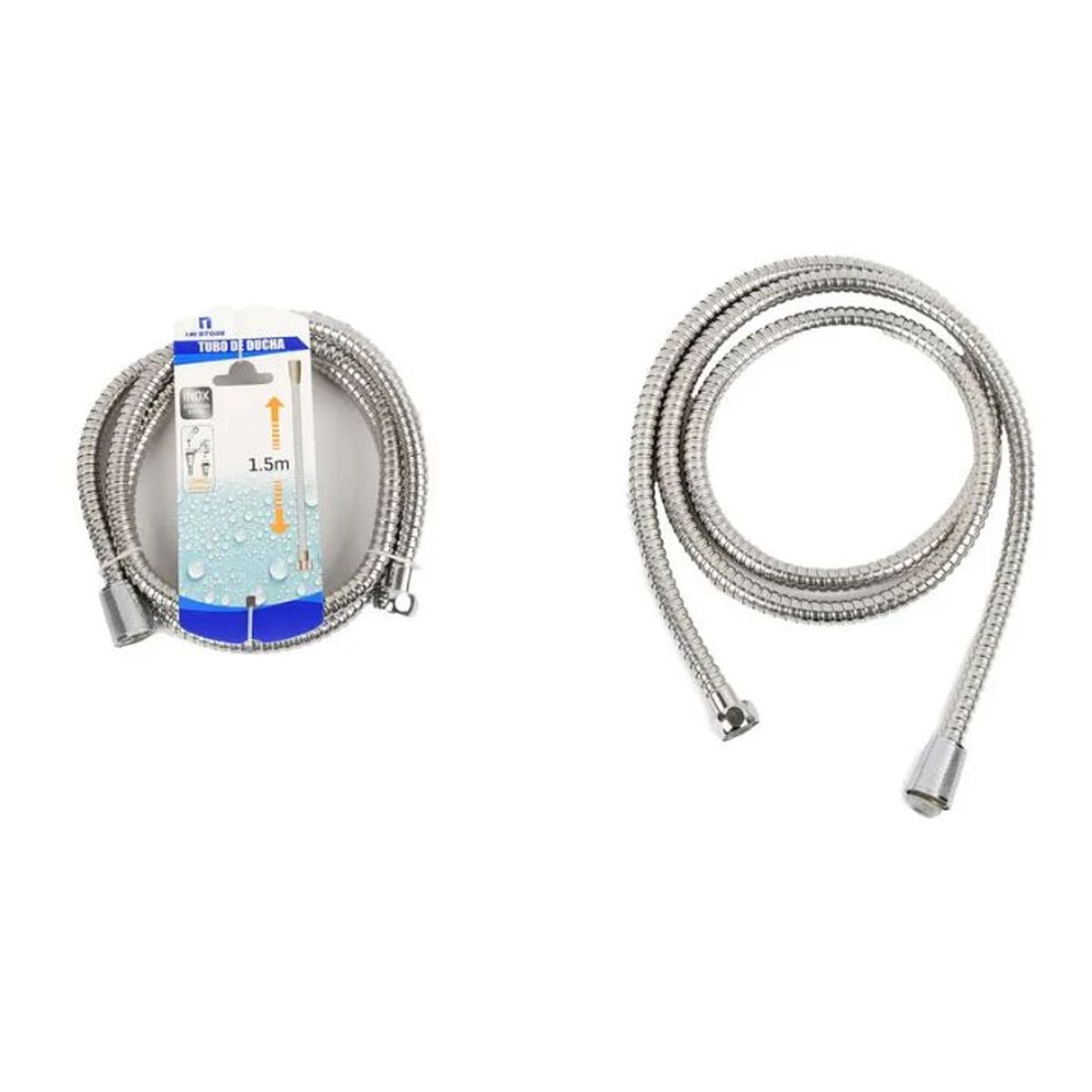 GENERICO - Manguera de Ducha Flexible 1,5 Metros - Acero Inoxidable - Doble Engatillado Reforzado Universal