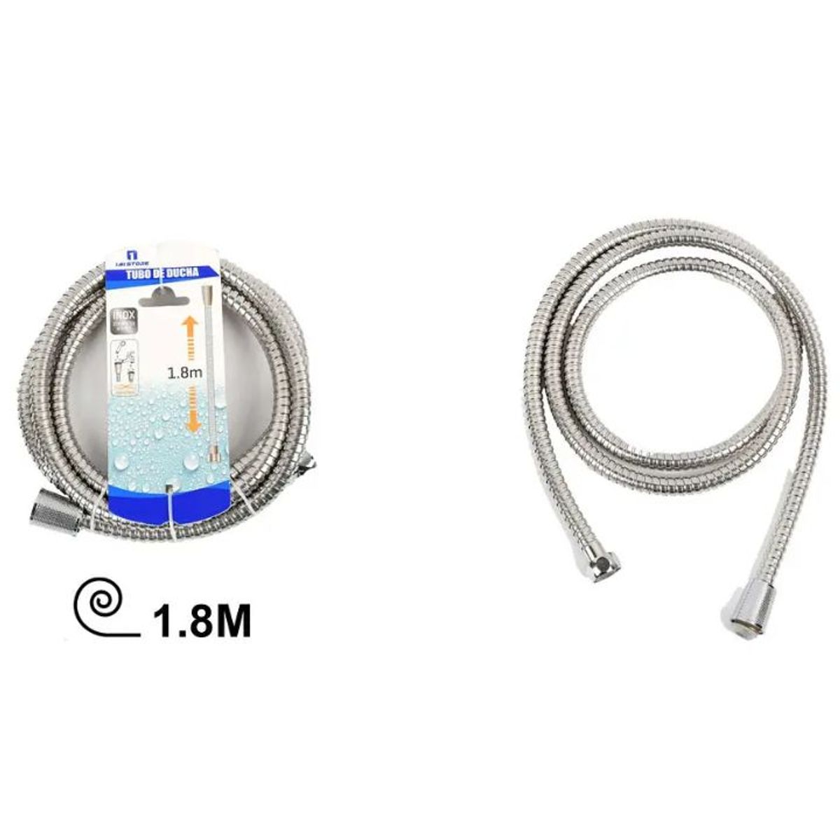 GENERICO - Manguera De Ducha Flexible 1,8M - Acero Inoxidable - Longitud Extra Universal
