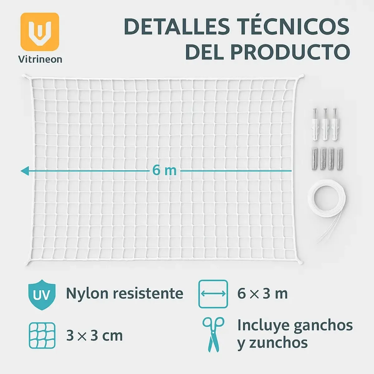 GENERICO - x4 Malla Balcón Mascotas Nailon Transparente Resistente 6x3 Mts