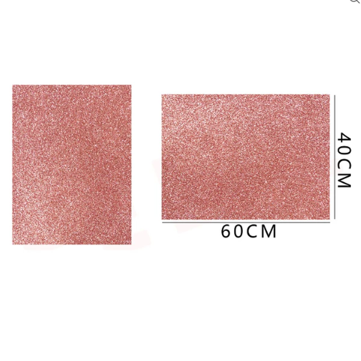 GENERICO - Goma Eva Glitter Oro Rosa Brillo 60x40 Cm Pack 10