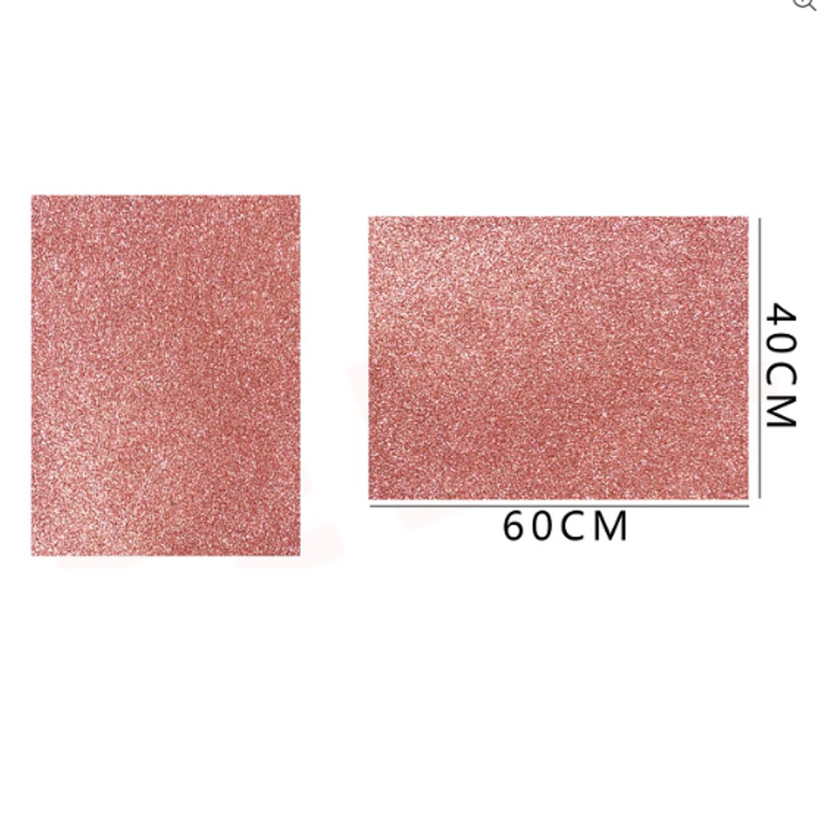 GENERICO - Goma Eva Glitter Oro Rosa Brillo 60x40 Cm Pack 10