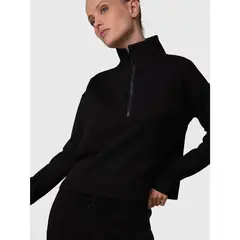 BSOUL - Poleron Mujer Half Zip Toledo Rec Negro