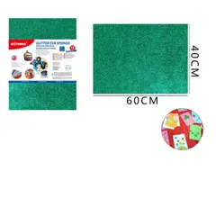 GENERICO - Goma Eva Glitter Verde Brillo 60x40 Cm Pack 10