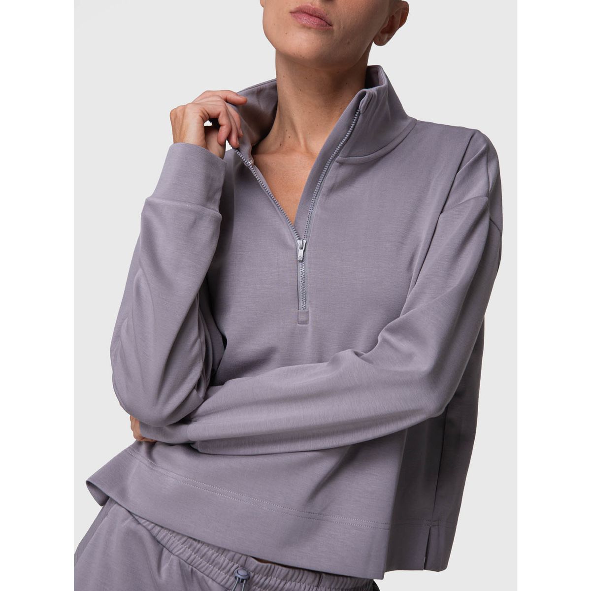 BSOUL - Poleron Mujer Half Zip Toledo Rec Gris BSOUL