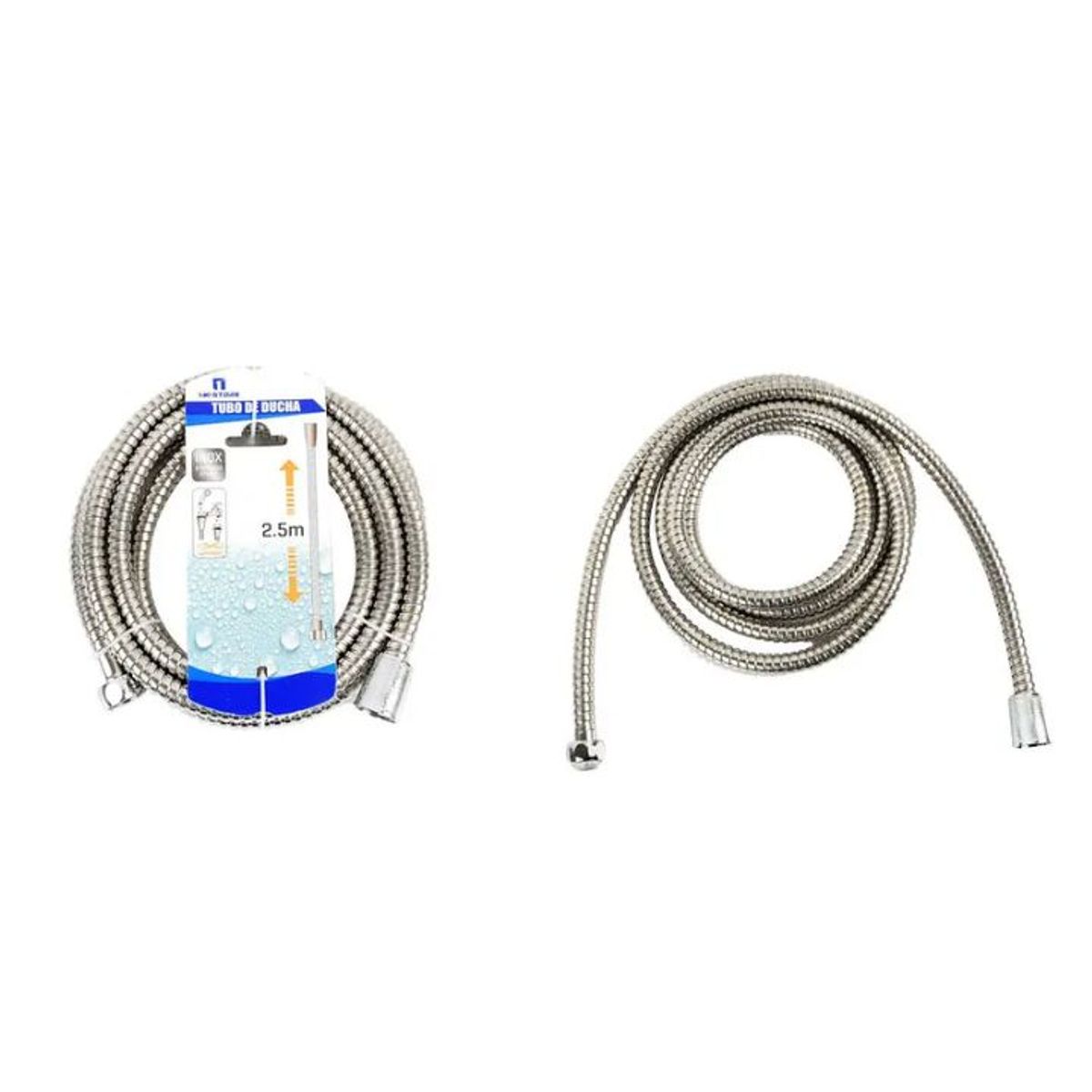GENERICO - Manguera de Ducha Flexible 2,5M - Acero Inoxidable - Longitud Extra XXL - Conexión Universal