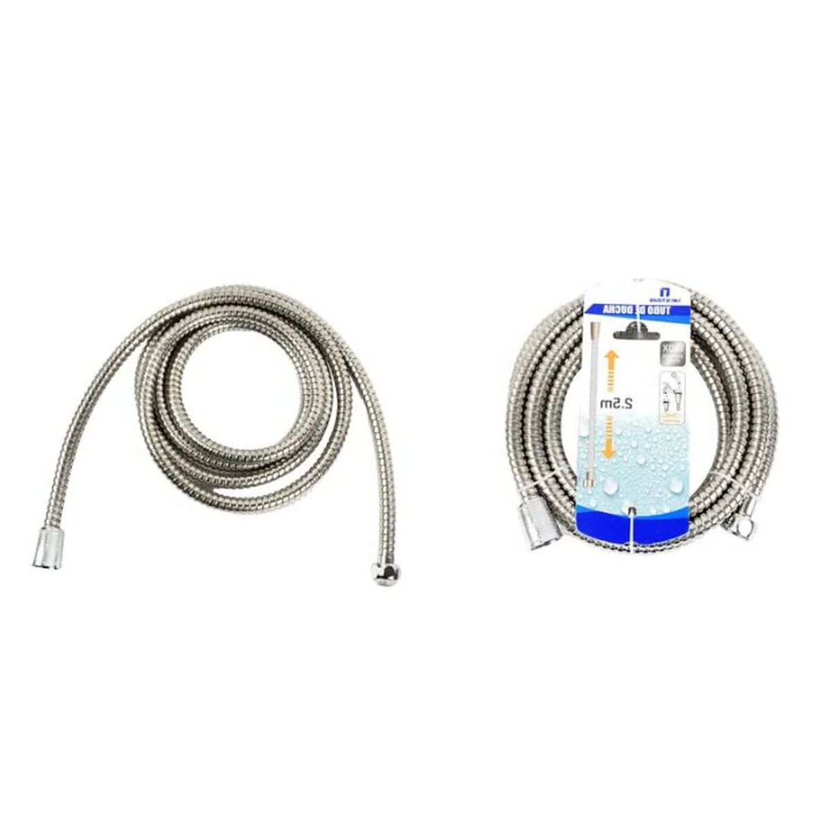 GENERICO - Manguera de Ducha Flexible 2,5M - Acero Inoxidable - Longitud Extra XXL - Conexión Universal
