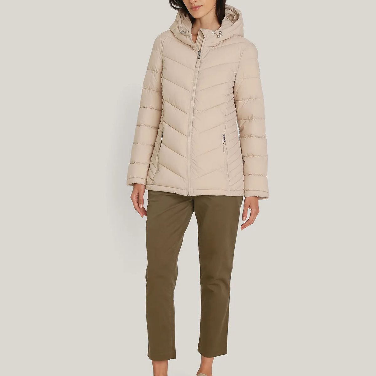 TOMMY HILFIGER - Parka Ligera Acolchada Beige Tommy Hilfiger