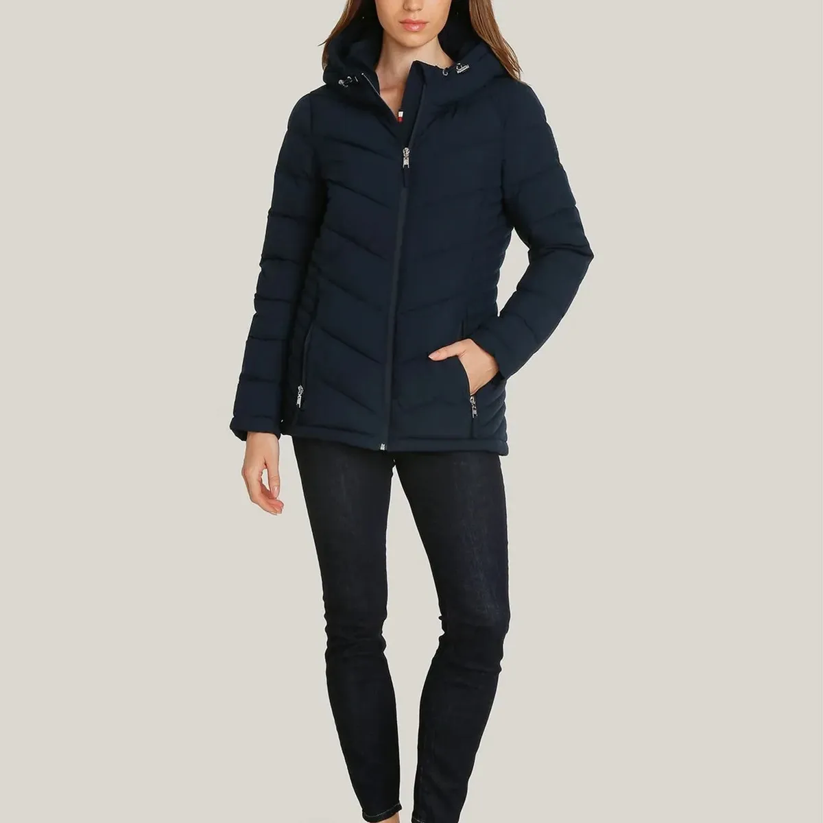 TOMMY HILFIGER - Parka Ligera Acolchada Azul Tommy Hilfiger