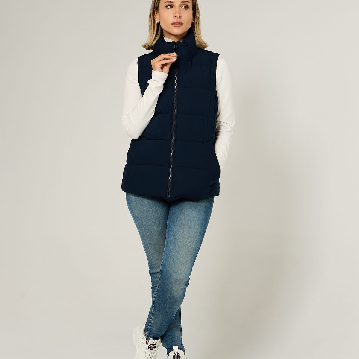 TOMMY HILFIGER - Parka Vest De Cuello Alto Azul Tommy Hilfiger