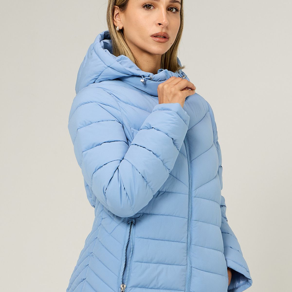 TOMMY HILFIGER - Parka Ligera Acolchada Celeste Tommy Hilfiger