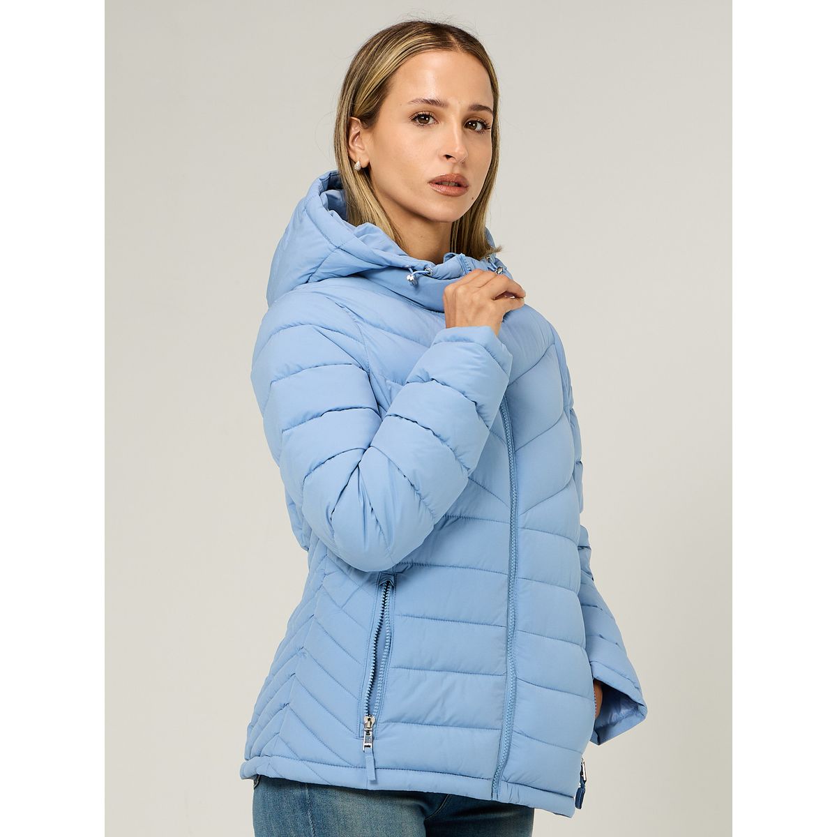 TOMMY HILFIGER - Parka Ligera Acolchada Celeste Tommy Hilfiger