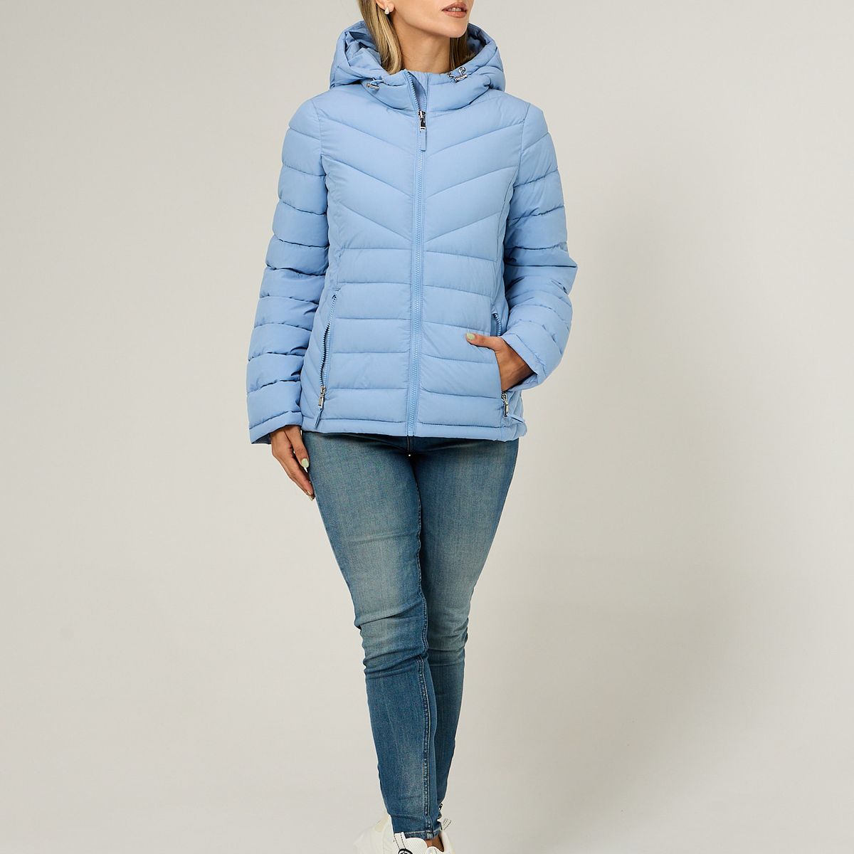 TOMMY HILFIGER - Parka Ligera Acolchada Celeste Tommy Hilfiger